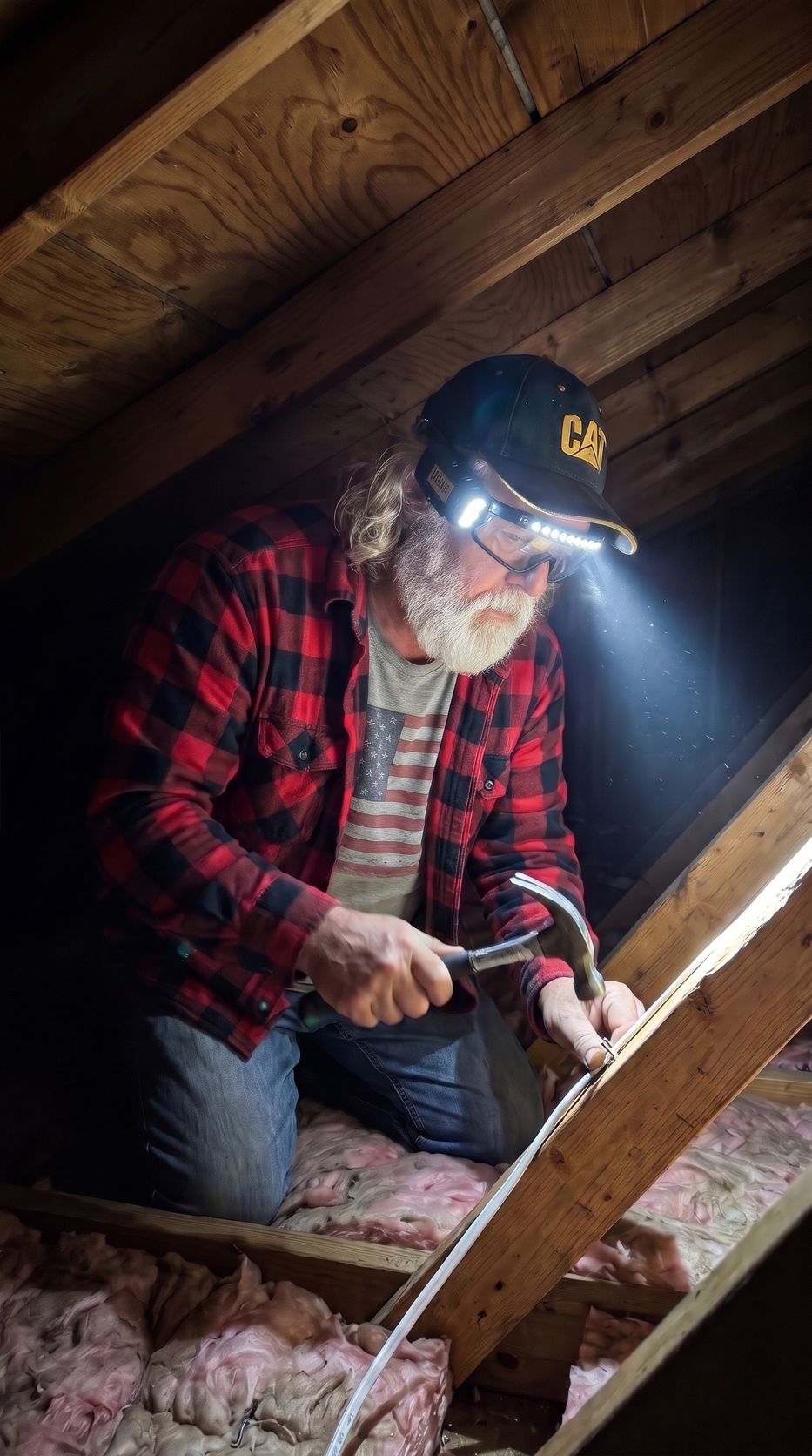 Iron Beam goggles in use: attic