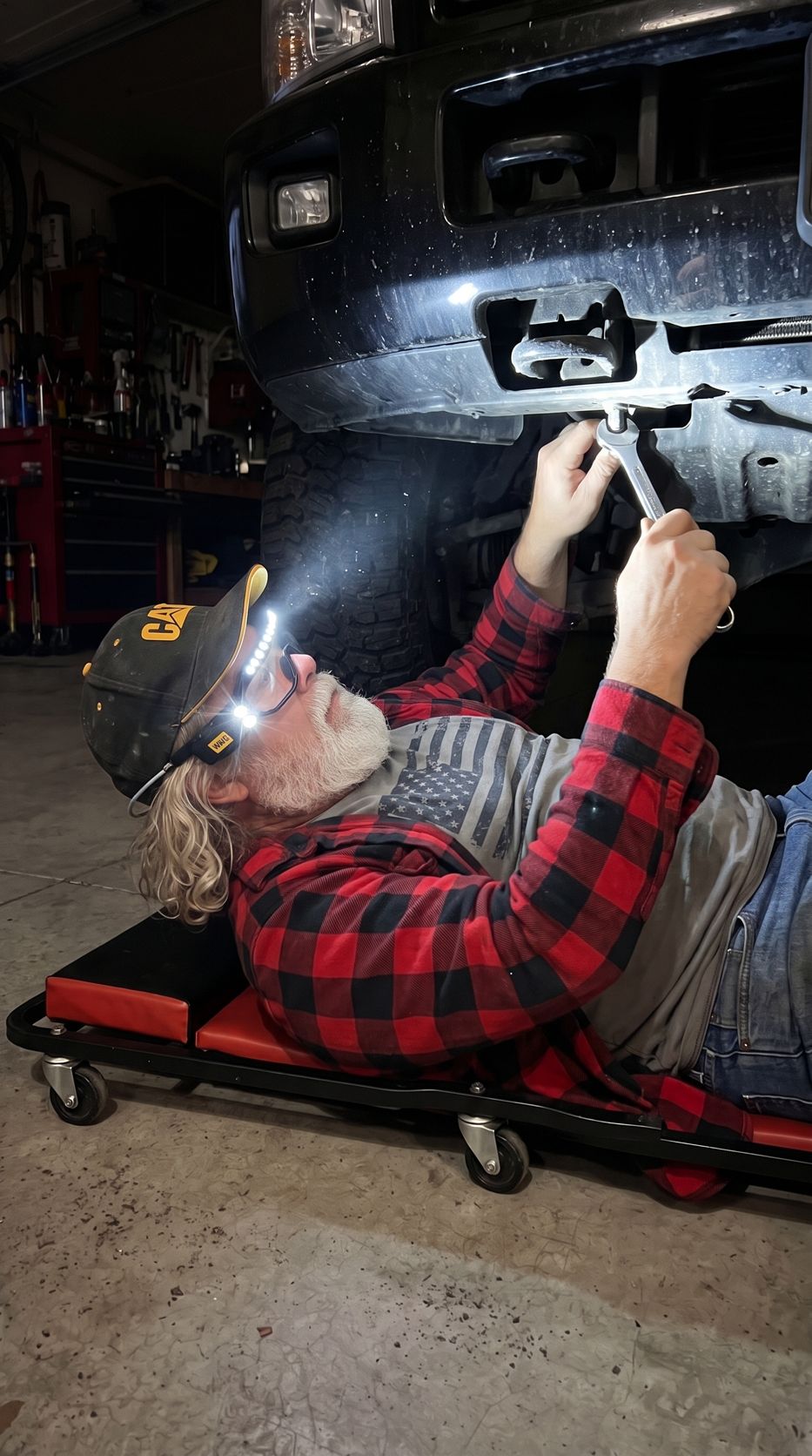 Iron Beam goggles in use: under the truck