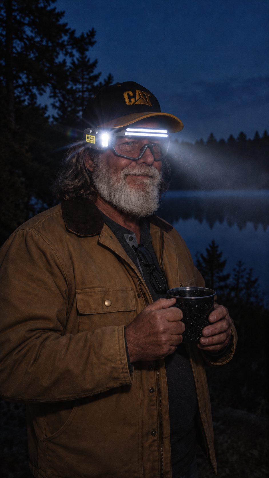 Iron Beam goggles in use: night fishing